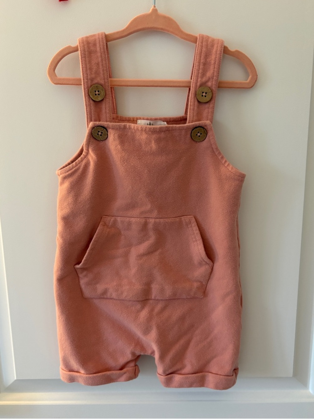 Kids Coral Pink Overalls Romper